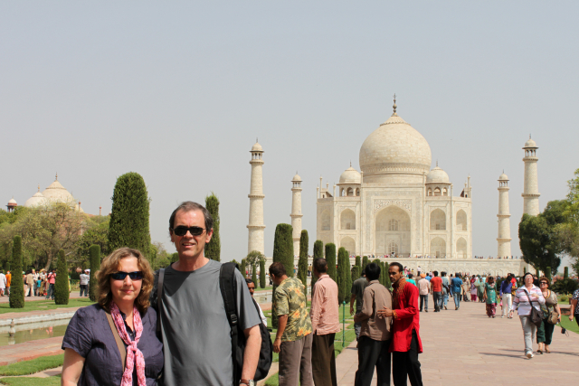 Janet and Terry at the Taj Mahal in Agra, India