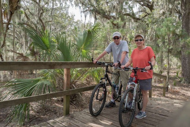 Terry and Janet biking in sunny Florida