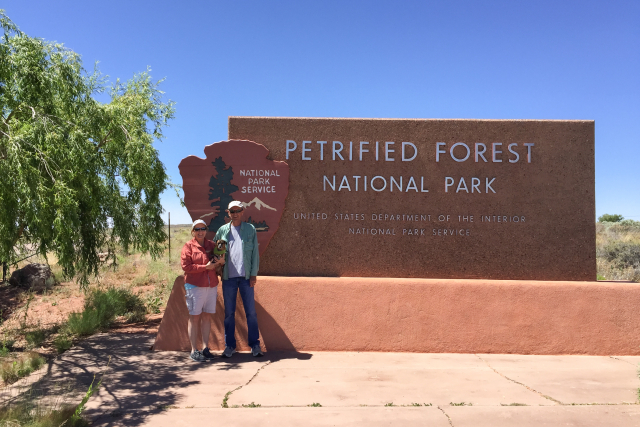 Janet, Gadget and Terry at Petrified Forest National Park