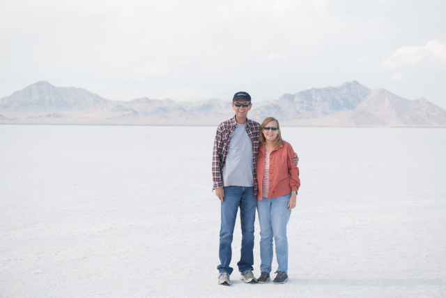 Terry and Janet at the Bonneville Salt Flats