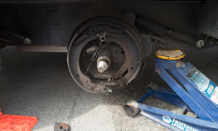 Broken brake spring 