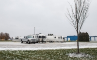 The only campers in a wintry Airstream Terraport