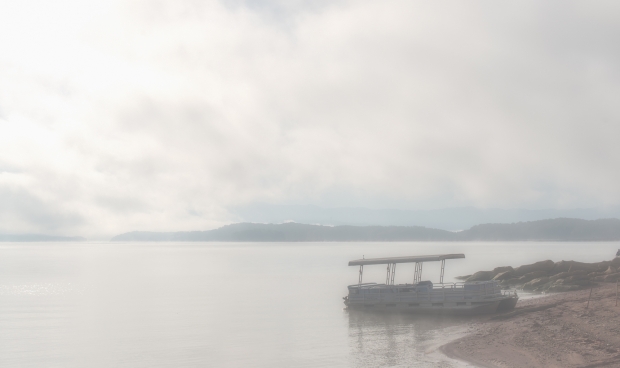 Morning fog on Douglas Lake
