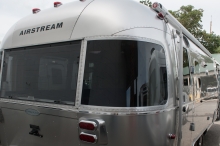 Our new Airstream 25FB Flying Cloud waiting for us on the dealer lot.