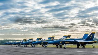 View of the U.S. Navy Blue Angels from our Airstream