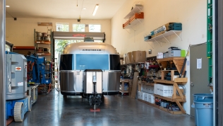 Airstream inside AM Solar bay