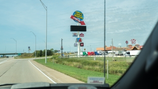 Exit to Iowa 80 Truckstop