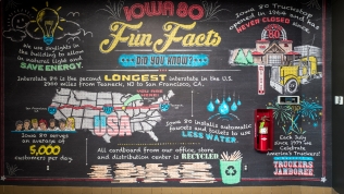 Fun facts display in Iowa 80