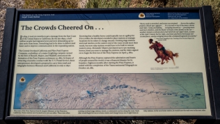 Marker with history of the Pony Express Trail